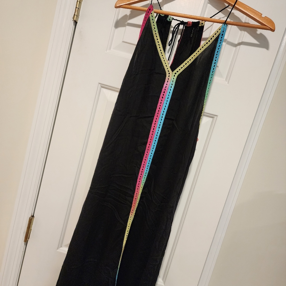 Black & rainbow cover up by Raviya.  NWOT and never worn 😊